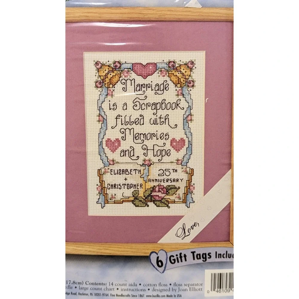 BUCILLA Xpressions Marriage Sampler #42493 Counted Cross Stitch New 1999